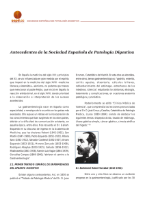 Antecedentes de la Sociedad Española de Patología Digestiva