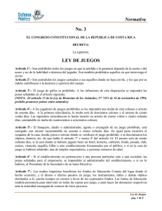 Normativa No. 3 LEY DE JUEGOS - Poder