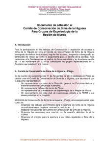 Documento de adhesión al Comité de Conservación de Sima de la