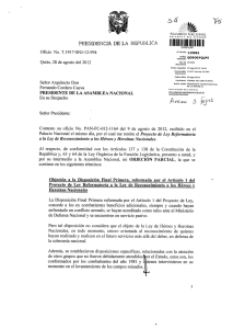 objeción a la disposición final primera, reformada por el art 1 del