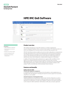 HPE IMC QoS Software data sheet