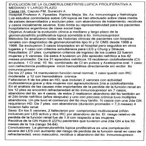 EVOLUCIÓN DE LA GLOMERULONEFRITIS LUPICA