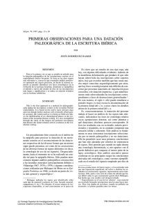 Primeras observaciones para una datación paleográfica de la