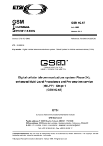 GSM 02.67 - Version 5.0.1 - Digital cellular