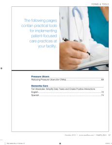 The following pages contain practical tools for implementing patient