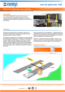 Detección vehicular para parking nota de aplicación