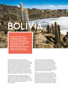 Durante 2015, CAF aprobó operaciones a favor de Bolivia por USD