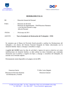 Nuevo formulario de Declaración del Trabajador - SNIS.