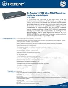 24 Puertos 10/100 Mbps SNMP Switch con opción de