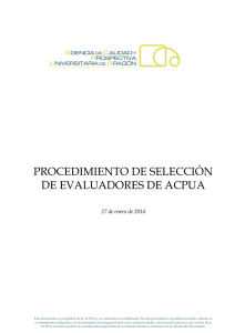 Procedimiento de selección de Evaluadores de ACPUA