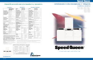 Especificaciones para la lavadora y secadora OPERADAS CON