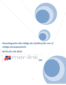 Homologación del código de clasificación con el código - Mer-Link