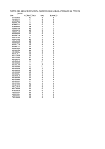 NOTAS DEL SEGUNDO PARCIAL. ALUMNOS QUE HABIAN