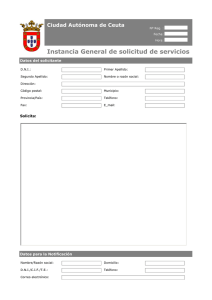 Instancia General de solicitud de servicios