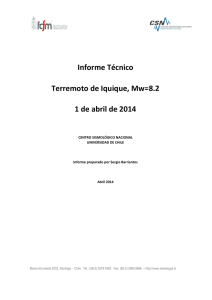 Informe Técnico Terremoto de Iquique, Mw=8.2 1 de abril de 2014