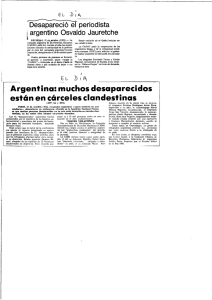 Argentina: muchos desaparecidos están en cárceles clandestinas
