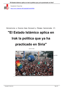 "El Estado Islámico aplica en Irak la política que ya ha practicado en