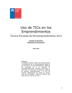 Uso de TICs en los Emprendimientos