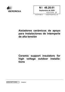 Aisladores cerámicos de apoyo para instalaciones de intemperie de