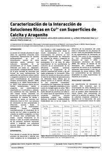 Caracterización de la Interacción de Soluciones Ricas en Cu2+ con