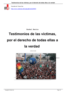 Testimonios de las víctimas, por el derecho de todas