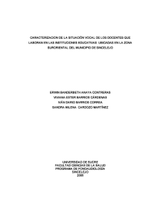 CARACTERIZACION DE LA SITUACIÓN VOCAL DE LOS