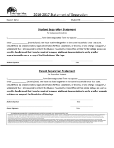 Statement of Separation Form