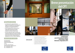 Breve presentación del CPT Comité Europeo para la Prevención de
