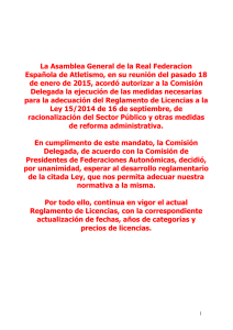 Reglamento licencias 2016 - Real Federación Española de Atletismo