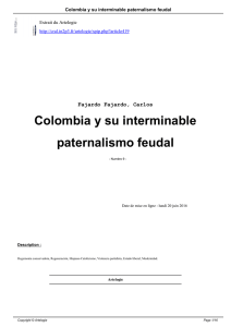 Colombia y su interminable paternalismo feudal