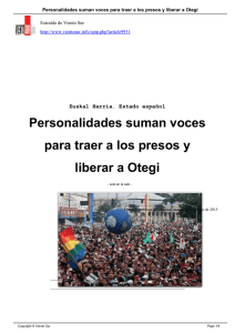 Personalidades suman voces para traer a los presos y liberar a Otegi