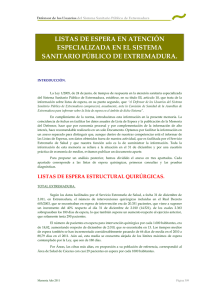 listas de espera en atención especializada en el sistema sanitario