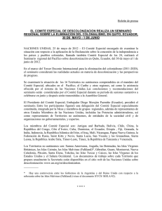 Boletín de prensa EL COMITE ESPECIAL DE DESCOLONIZACION