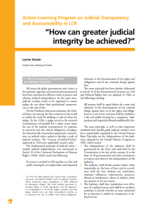 How can greater judicial integrity be achieved?