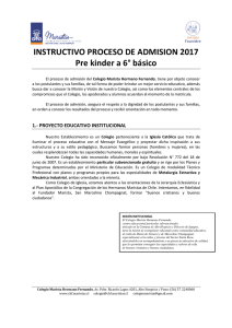 Informativo PROCESO DE ADMISION 2017 PK a 6° básicoJueves