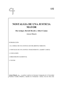 132 NOSTALGIA DE UNA JUSTICIA MAYOR Dos testigos: Bertolt
