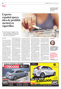 Experto español apoya idea de prohibir mentol en