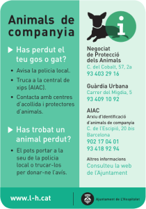Telèfons animals companyia - Ajuntament de L`Hospitalet