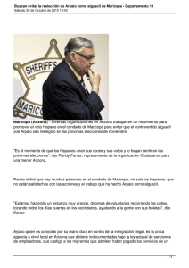 Buscan evitar la reelección de Arpaio como alguacil de Maricopa