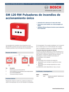 SM 120 RW Pulsadores de incendios de accionamiento único