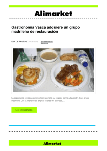 Gastronomía Vasca adquiere un grupo madrileño de
