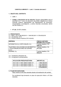 CARATULA AMH/03/11 – Lote 2 - Contrato derivado 2 1.