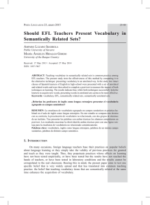 Should EFL Teachers Present Vocabulary in Semantically Related