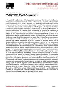 VERÓNICA PLATA, soprano - Centro Nacional de Difusión Musical