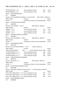 MATIAS MONTERO, 5 0 0 0 Tasa por distribución de agua 2001 9