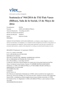 Sentencia nº 944-2014 de TSJ País Vasco _Bilbao_, Sala de lo