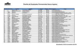 Planilla de Empleados Permanentes Nuevo Ingreso