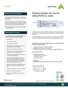 Módulo Splitter de Central ADSL/POTS SC-3000