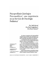 Page 1 Psicoprofilaxis Quirúrgica Psicoanalítica", una experiencia