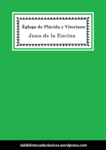 Juan de la Encina - Égloga de Plácida y Vitoriano